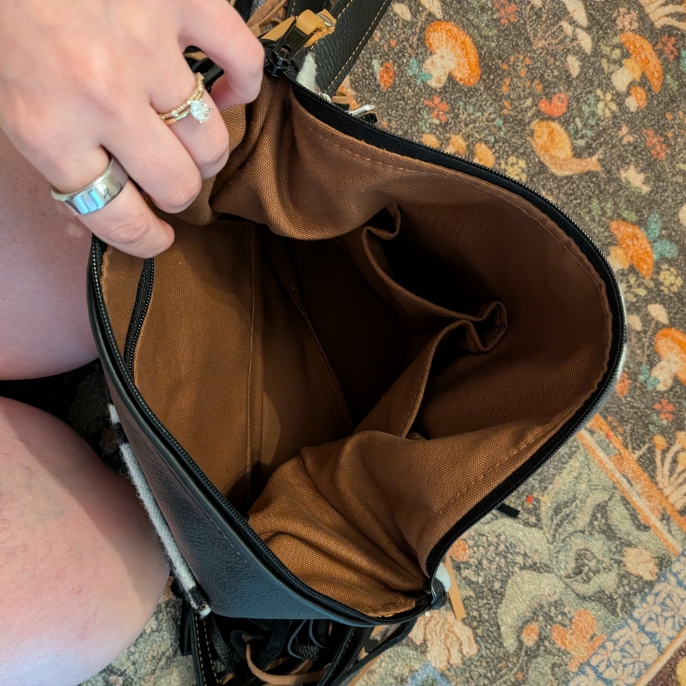 Mercy Grey XL Slouchy Crossbody in Spyder Rock Pendleton Wool with Black Leather - Picture 12 of 12